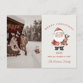 Custom Santa Aquarell Weihnachtsgeschenk Feiertagspostkarte