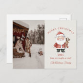 Custom Santa Aquarell Weihnachtsgeschenk Feiertagspostkarte (Vorne/Hinten)
