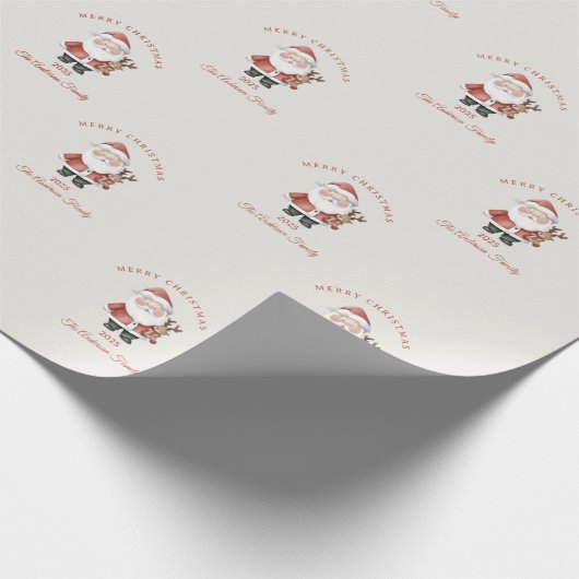 Custom Santa Aquarell Weihnachtsgeschenk Geschenkpapier (Ecke)