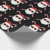 Custom Santa & Candy Cane Cross Bones Geschenkpapier (Ecke)