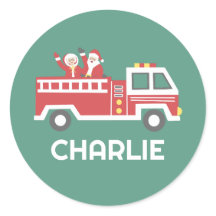 Custom Santa Claus auf einem Weihnachtsfeuerwagen