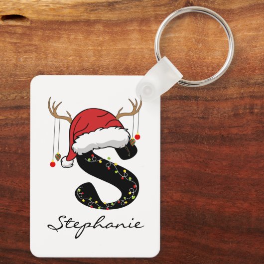 Custom Santa Claus Christmas Keychain for Women Schlüsselanhänger (Rückseite)