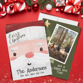 Custom Santa Claus Merry Christmas Photo Feiertagskarte