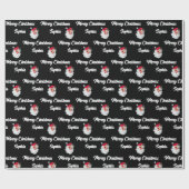 Custom Santa Claus Name Gift Wrap Geschenkpapier (Flach)