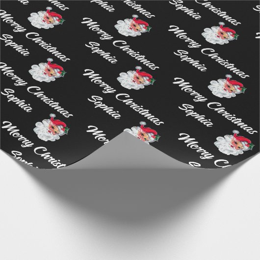Custom Santa Claus Name Gift Wrap Geschenkpapier (Ecke)