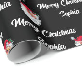 Custom Santa Claus Name Gift Wrap Geschenkpapier (Rolleneckpunkt)