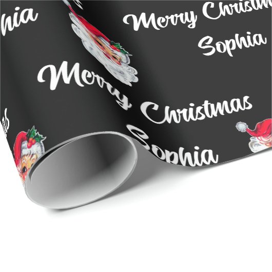 Custom Santa Claus Name Gift Wrap Geschenkpapier (Rolleneckpunkt)