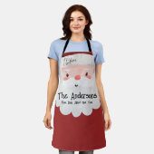 Custom Santa Claus Watercolor Frohe Weihnachten Schürze (Getragen)