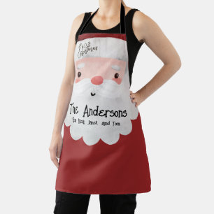 Custom Santa Claus Watercolor Frohe Weihnachten Schürze