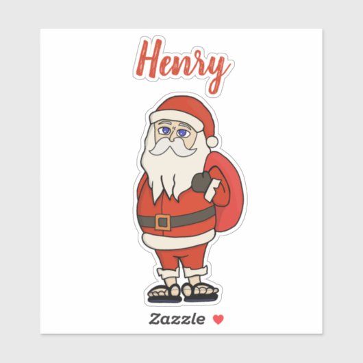 Custom Santa Claus Weihnachts Flip Flops Aufkleber (Blatt)