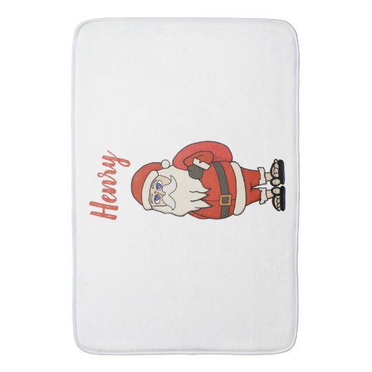 Custom Santa Claus Weihnachts Flip Flops Badematte (Vorderseite Vertikal)