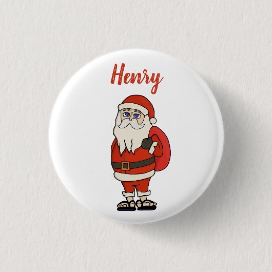 Custom Santa Claus Weihnachts Flip Flops Button (Vorderseite)