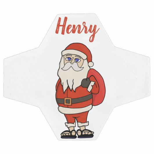 Custom Santa Claus Weihnachts Flip Flops Fußball (Flach)