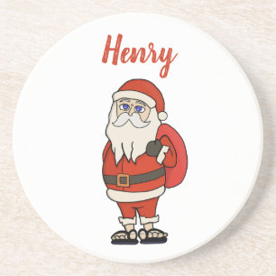 Custom Santa Claus Weihnachts Flip Flops Getränkeuntersetzer