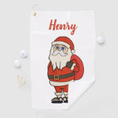 Custom Santa Claus Weihnachts Flip Flops Golfhandtuch (Insitu)