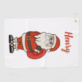 Custom Santa Claus Weihnachts Flip Flops Golfhandtuch (Horizontal)