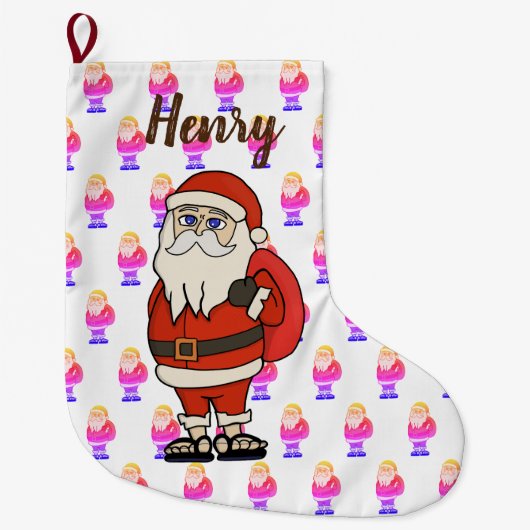 Custom Santa Claus Weihnachts Flip Flops Großer Weihnachtsstrumpf (Vorderseite)