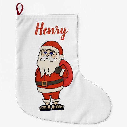 Custom Santa Claus Weihnachts Flip Flops Großer Weihnachtsstrumpf (Vorderseite)
