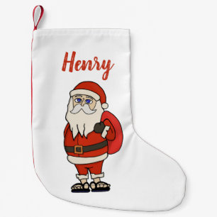 Custom Santa Claus Weihnachts Flip Flops Kleiner Weihnachtsstrumpf