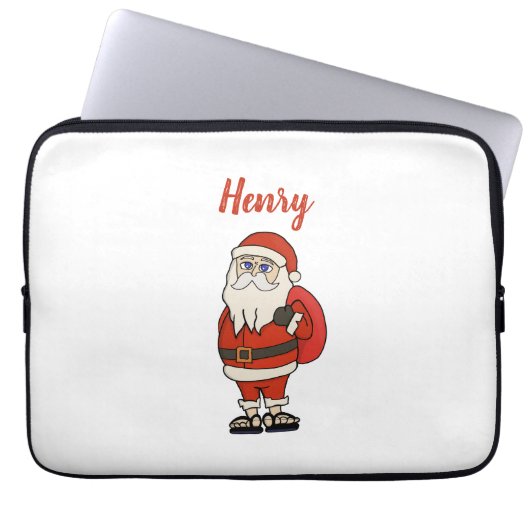 Custom Santa Claus Weihnachts Flip Flops Laptopschutzhülle (Vorderseite)