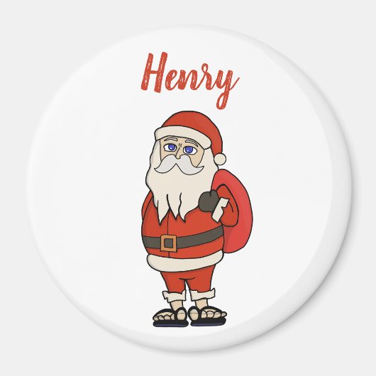 Custom Santa Claus Weihnachts Flip Flops Magnet (Vorne)