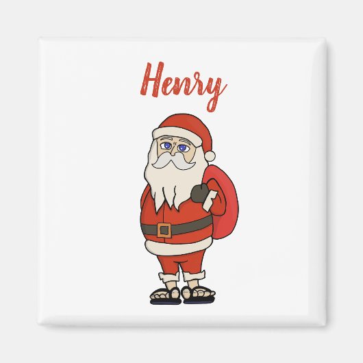 Custom Santa Claus Weihnachts Flip Flops Magnet (Vorne)
