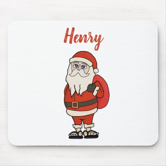 Custom Santa Claus Weihnachts Flip Flops Mousepad (Vorne)