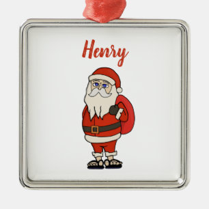 Custom Santa Claus Weihnachts Flip Flops Ornament Aus Metall