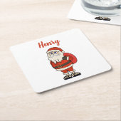 Custom Santa Claus Weihnachts Flip Flops Rechteckiger Pappuntersetzer (angewinkelt)