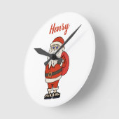 Custom Santa Claus Weihnachts Flip Flops Runde Wanduhr (Winkel)