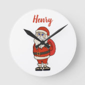 Custom Santa Claus Weihnachts Flip Flops Runde Wanduhr (Vorderseite)