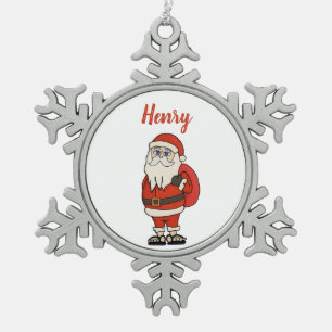Custom Santa Claus Weihnachts Flip Flops Schneeflocken Zinn-Ornament