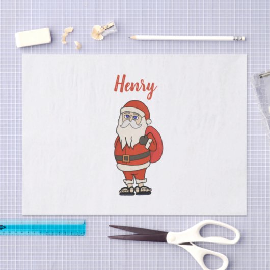 Custom Santa Claus Weihnachts Flip Flops Seidenpapier (Handwerk)