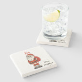 Custom Santa Claus Weihnachts Flip Flops Steinuntersetzer (Seitenansicht)