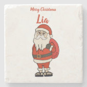 Custom Santa Claus Weihnachts Flip Flops Steinuntersetzer (Vorderseite)