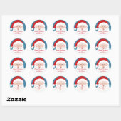 Custom Santa Clause Round Name Aufkleber (Blatt)