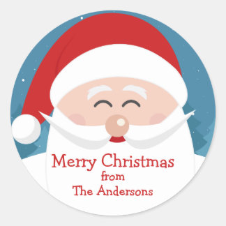 Custom Santa Clause Round Name Aufkleber