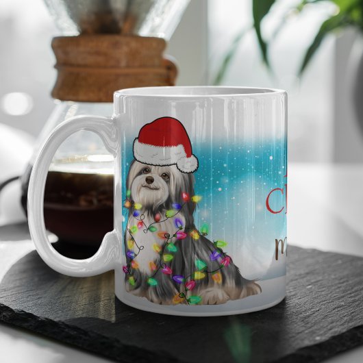 Custom Santa Hat Merry Christmas Havanese Lover Kaffeetasse
