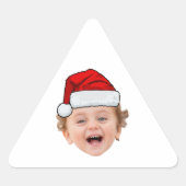 Custom Santa Hat Stickers, Face Photo Christmas Dreieckiger Aufkleber (Vorderseite)