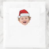 Custom Santa Hat Stickers, Face Photo Christmas Rechteckiger Aufkleber (Tasche)