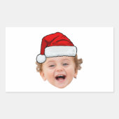 Custom Santa Hat Stickers, Face Photo Christmas Rechteckiger Aufkleber (Vorderseite)