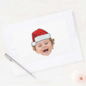 Custom Santa Hat Stickers, Face Photo Christmas Rechteckiger Aufkleber (Umschlag)
