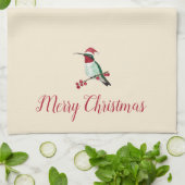 Custom Santa Hummingbird Geschirrtuch (Gefaltet)