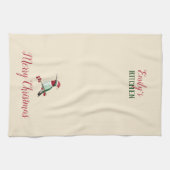 Custom Santa Hummingbird Geschirrtuch (Horizontal)