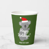Custom Santa koala Bären tropischen Weihnachtsfeie Pappbecher (Vorderseite)
