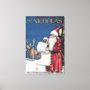 CUSTOM SANTA LEINWAND WRAP 1914 ST NICHOLAS COVERA