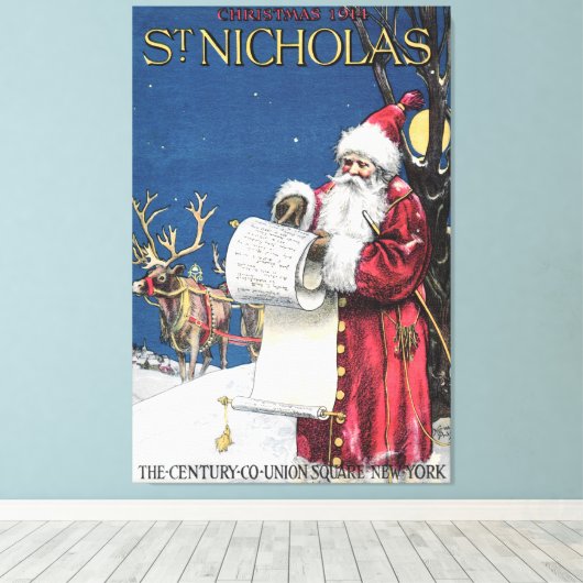 CUSTOM SANTA LEINWAND WRAP 1914 ST NICHOLAS COVERA (Insitu (Holzboden))