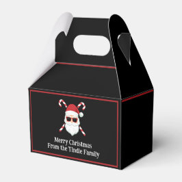 Custom Santa mit Candy Cane Cross Bones Geschenkschachtel