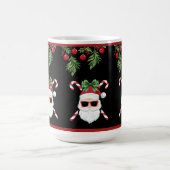 Custom Santa mit Cross Canes Weihnachtsgrüße Kaffeetasse (Mittel)