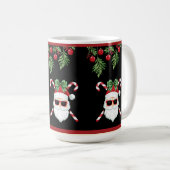 Custom Santa mit Cross Canes Weihnachtsgrüße Kaffeetasse (VorderseiteRechts)